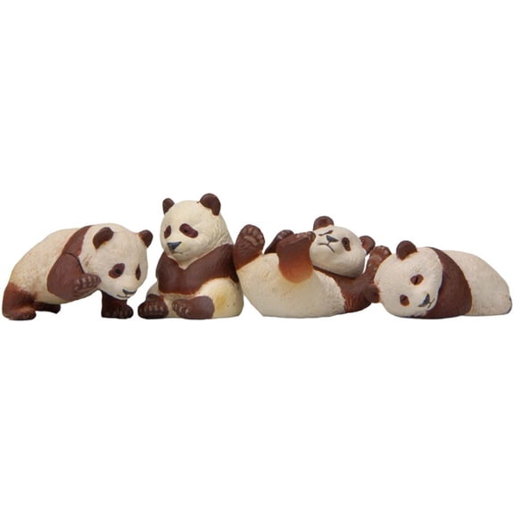 4Pcs/Set Mini Cartoon Panda Ornament Resin DIY Micro Landscape Figurine for Garden Home Table Decoration