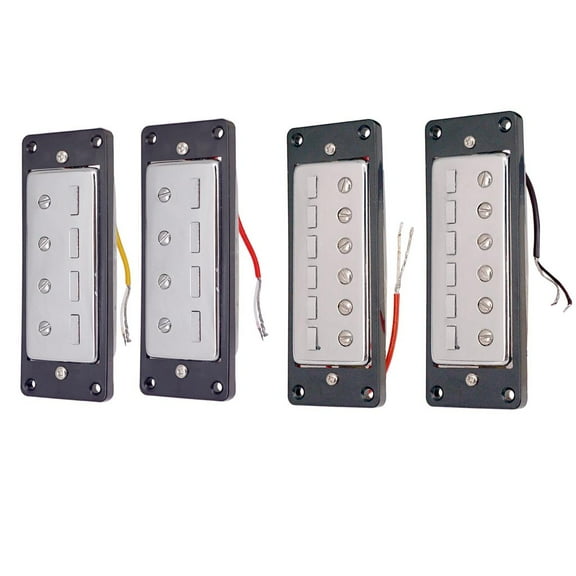 4Pcs Set Mini Humbucker Pickup Bridge and Neck for Bass Guitar DIY Parts