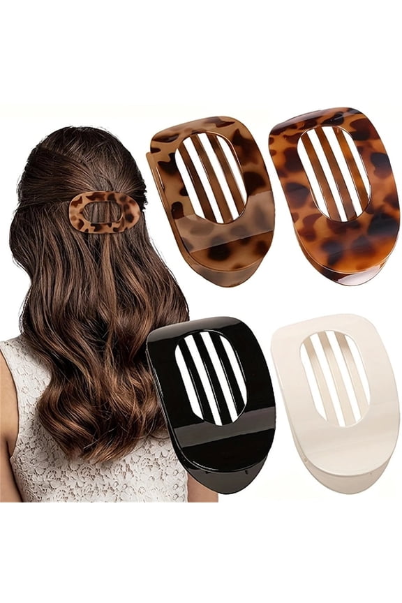 4Pcs/Set New Elegant Matte Acrylic Rounded Duckbill Hair Clips Women Fashion Solid Color Hairpin Hair Accessories