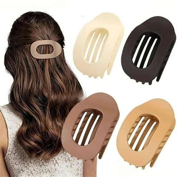4Pcs/Set New Elegant Matte Acrylic Rounded Duckbill Hair Clips Women Fashion Solid Color Plastic Hairpin Hair Accessories