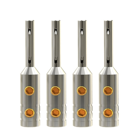 4Pcs/Set Plug Gold/Rhodium Plated Banana Plugs for 5mm Video Adapter Accessories