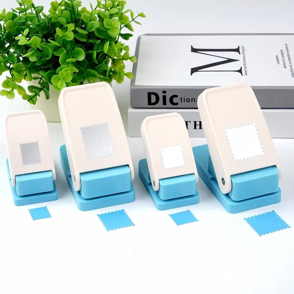 4Pcs /Set Stamp Puncher, Stamp Punch 1x0.8 &1.5 &1 &1.25x1.5inch, Postage Stamp Punch,|Stamp Hole Puncher, Action Paper Punches for Crafting Scrapbooking DIY Scrapbooking Journaling Card Making