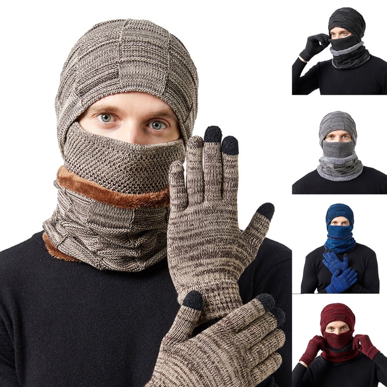 Winter Balaclava Set Thermal Beanie Touch Screen Gloves Ski Face Mask Amazon.com: Geyoga 2 Pcs Winter Balaclava Ski Mask Gloves  main image 3