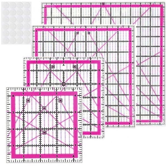 4Pcs Sewing Ruler Set Clear Acrylic Quilting Templates Patchwork Ruler For Fabric Cutting Dressmaking Sewing Measuring
