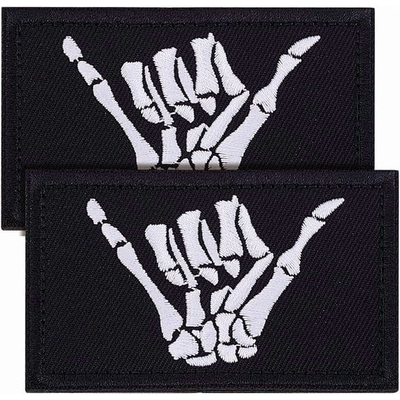 4Pcs Shaka Hand Patch Funny Embroidered Hand Shaka Tactical Patches with Hook and Loop Fastener Finger Sign Applique for Backpacks Jeans