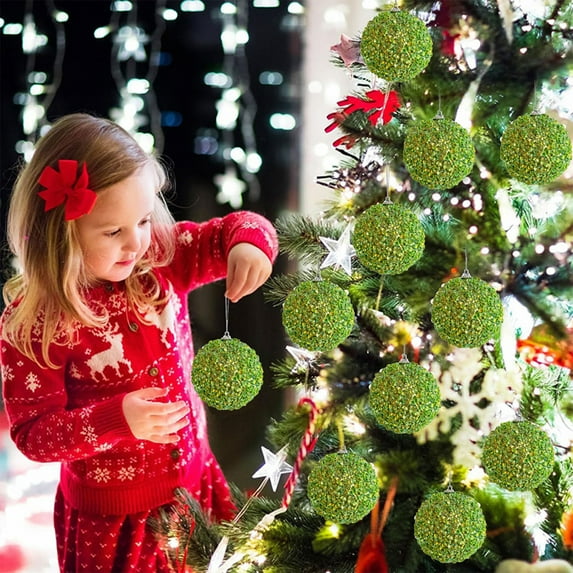 4Pcs Shatterproof Christmas Balls Plastic With Hanging Rope Multiple Colors For Xmas Tree Holiday Wedding Mardi Gras Party Decor