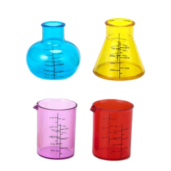 4Pcs Shatterproof Graduated Beakers Measuring Cup for Science Experiment Cooking
