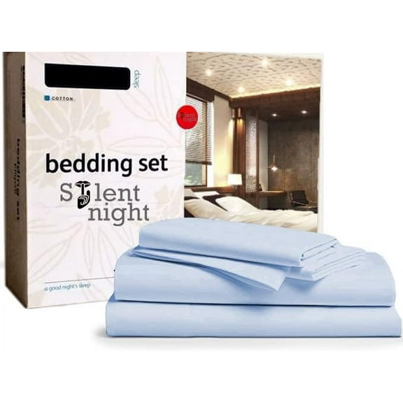 4Pcs Sheet Set Microfiber Fabric - Upto 15" Inch Deep Pocket Super Soft Bed Sheets - California King Size - Light Blue Solid