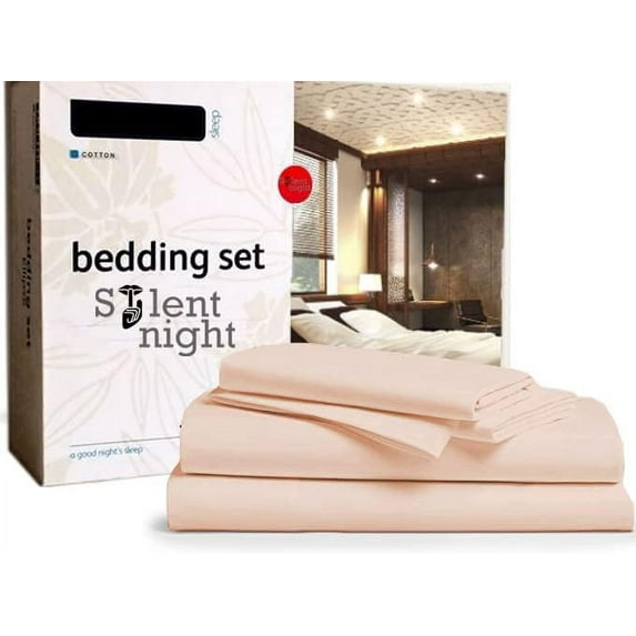 4Pcs Sheet Set Microfiber Fabric - Upto 15" Inch Deep Pocket Super Soft Bed Sheets - Full XL Size - Blush Solid