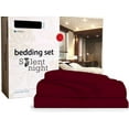thumbnail image 1 of 4Pcs Sheet Set Microfiber Fabric - Upto 15" Inch Deep Pocket Super Soft Bed Sheets - King Size - Burgundy Solid, 1 of 7
