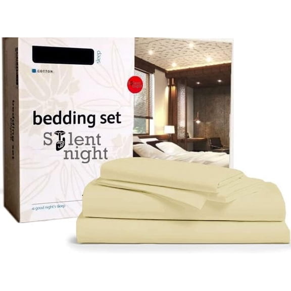 4Pcs Sheet Set Microfiber Fabric - Upto 15" Inch Deep Pocket Super Soft Bed Sheets - Queen Size - Ivory Solid