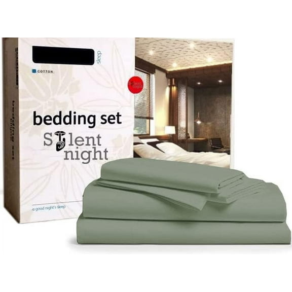 4Pcs Sheet Set Microfiber Fabric - Upto 15" Inch Deep Pocket Super Soft Bed Sheets - Queen XL Size - Sage Solid