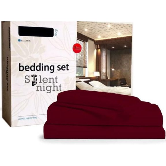 4Pcs Sheet Set Microfiber Fabric - Upto 15" Inch Deep Pocket Super Soft Bed Sheets - RV King Size - Burgundy Solid