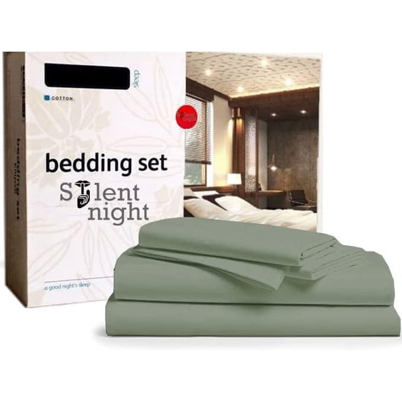 4Pcs Sheet Set Microfiber Fabric - Upto 15" Inch Deep Pocket Super Soft Bed Sheets - Short Queen Size - Sage Solid