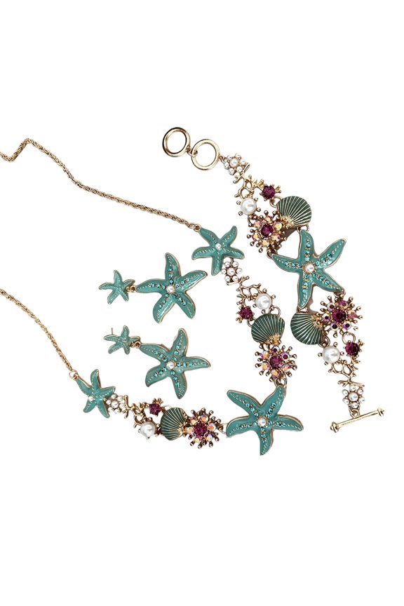 4Pcs Shell Necklace Set Lightweight Alloy Jewelry For beach parties Gift