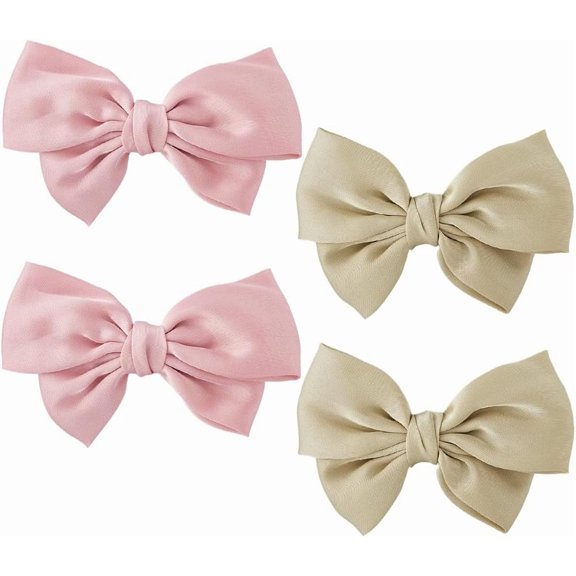 4Pcs Shoe Clips 2 Colors Bowknot Heel Buckle Ribbon Detachable Shoes Buckle Wedding Bridal Shoe Buckle Shoe Charms Decoration for Heels Flats Boots Sandals for DIY