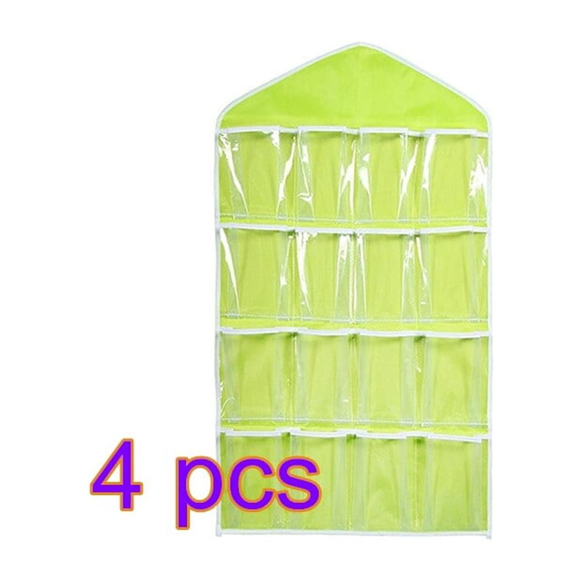 4Pcs Shoe Organizer Over The Door Shoe Rack Clear Over Door Hanging Bag