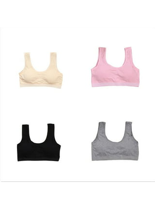 mobile21cn Girls' Cami Crop Training Bra, Cotton Breathable Kids Sport  Bralette 