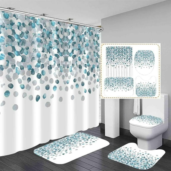 4Pcs Shower Curtain Sets Black and Gold Marble Bathroom Sets with Shower Curtain and Rugs and Accessories Luxury Bathroom Curtain Decor Sets with 12 Hooks