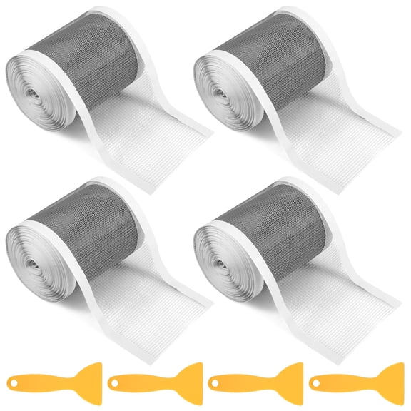4Pcs Shower Strainer Mesh Sticker Self Adhesive Shower Drain Screen Hair Catcher Cuttable Mesh Drain Cover Roll for Kitchen Bathroom Bathtub