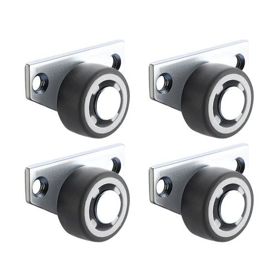 4Pcs Side-Mounted Casters, Silent Rubber Wheels, Drawer Caster, For Furniture, Kitchen Cabinet, Table, Loading Capacity 20KG ,Quiet and Smooth
