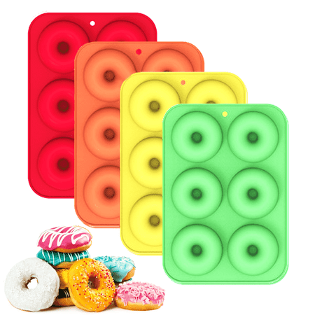 4Pcs Silicone Donut Pan Cake Mold for Baking Non-Stick Doughnut Pan Trays