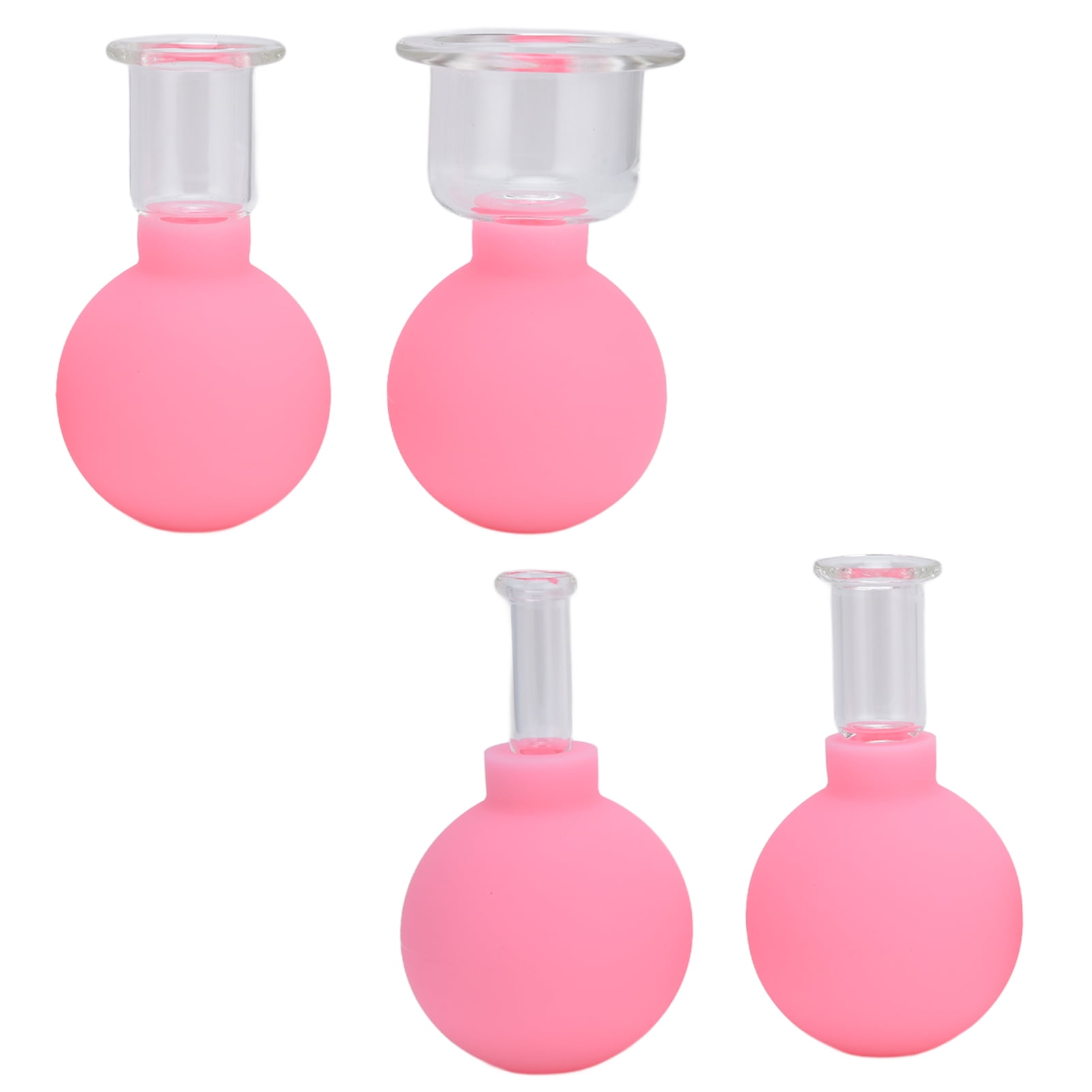 4Pcs Silicone Glass Cupping Therapy Set Massage Vacuum Cupping Cups Kit