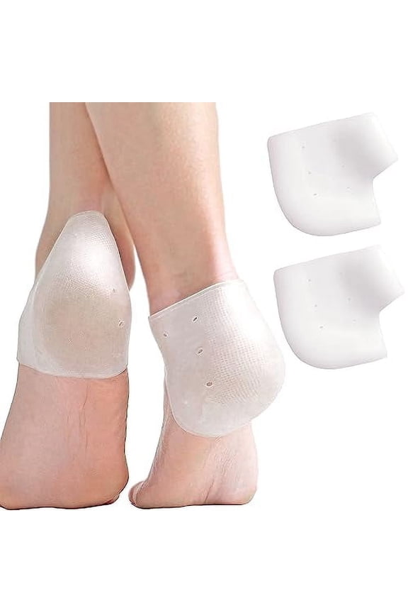 4Pcs Silicone Heel Protectors for Shoes Prevent Blisters,Cracked Heels Soft Gel Cushion Cups,Ankle Sleeves,Pads,Rubber Guards for Men&Women