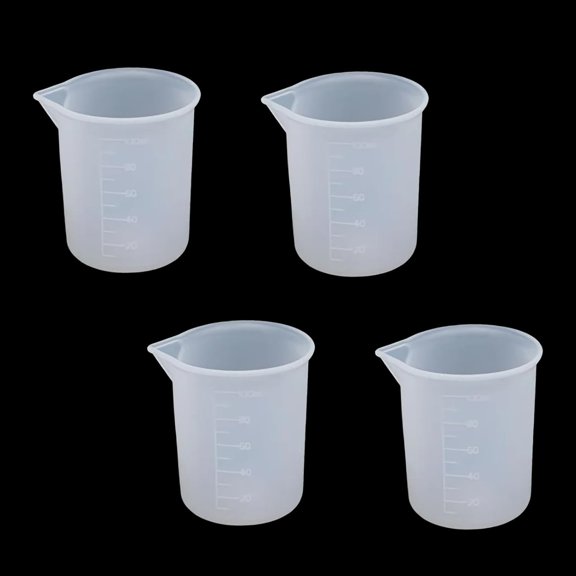 4Pcs Silicone Laundry Detergent Measuring Cups - Reusable, Flexible, Washable Dispenser Cups for Liquid Detergent, Ideal for Home, Dorm, Hotel