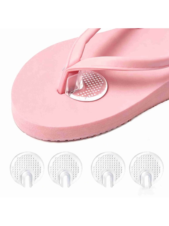 4Pcs Silicone Thong Sandal Toe Protectors, Clear Flip Flop Gel Toe Guards, Reusable and Non-Slip Cushions Between Toe for Sandals
