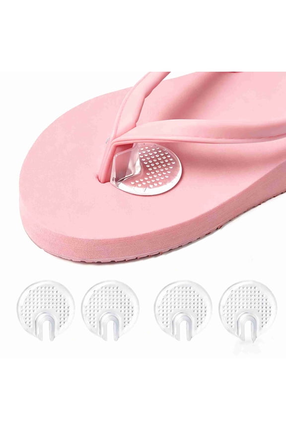 4Pcs Silicone Thong Sandal Toe Protectors, Clear Flip Flop Gel Toe Guards, Reusable and Non-Slip Cushions Between Toe for Sandals