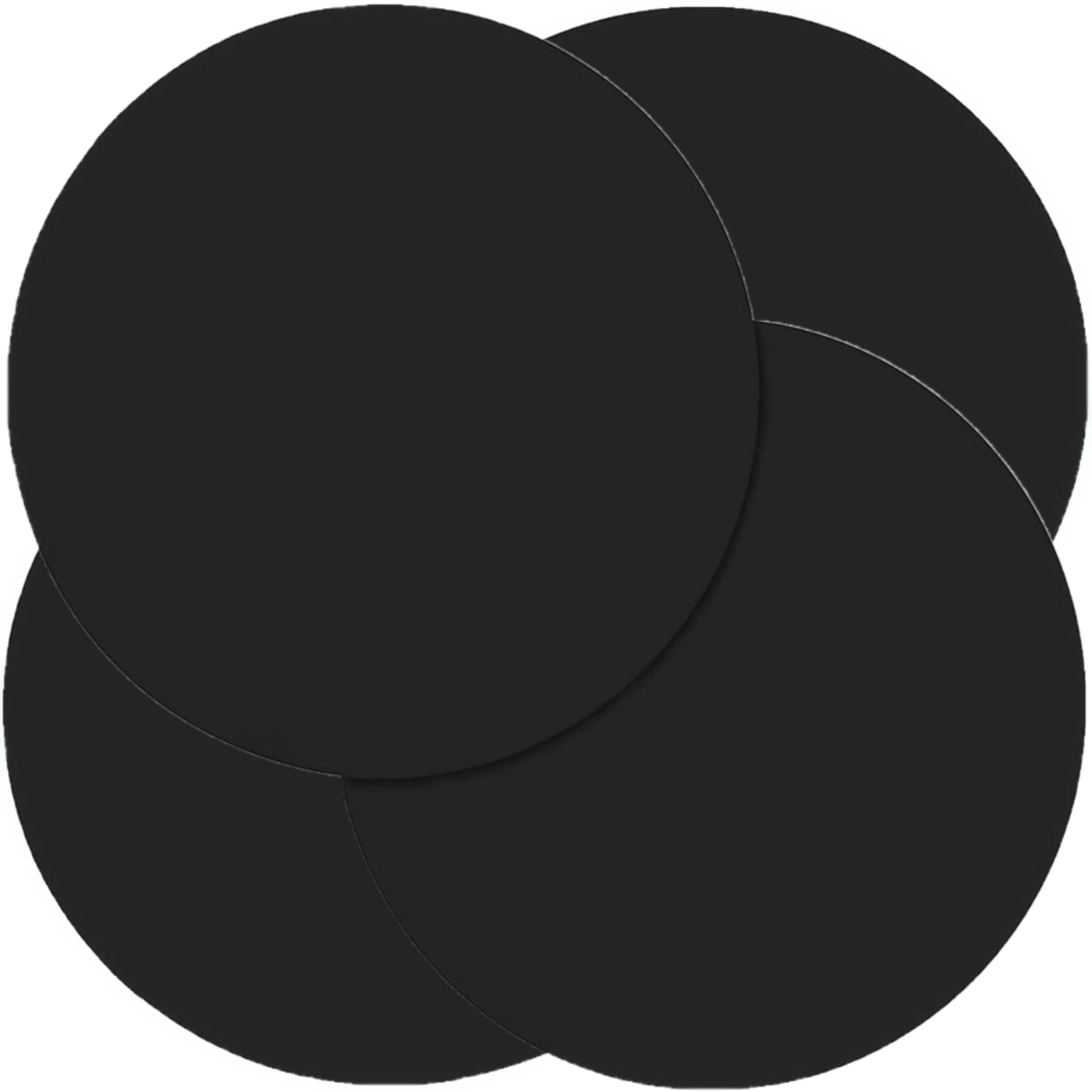 4Pcs Silicone Trivet Mat, 12" Pot Holders-Round Trivets for Hot Dishes-Pots & Pans, Microwave Plate Cover Mat, Multi Function Counter Silicone Mats, Black