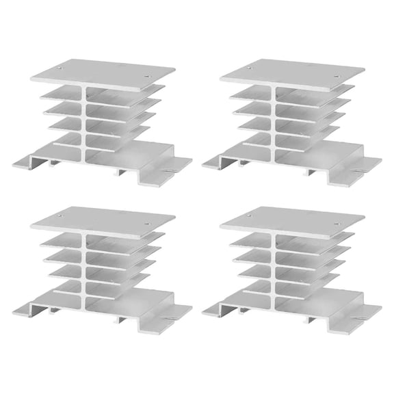 4Pcs Silver Aluminum Single Phase Solid State Relay Heatsink For Ssr10A 25A 40A