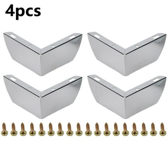 4Pcs Simple L-Shaped 2-In-1 Furniture Leg Bedside Table Support Leg Hardware Silver Smile Home