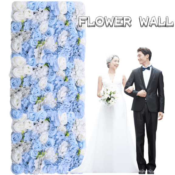 4Pcs Simulated Rose Flower Wall Panels Wedding Photos Background Venue Decor