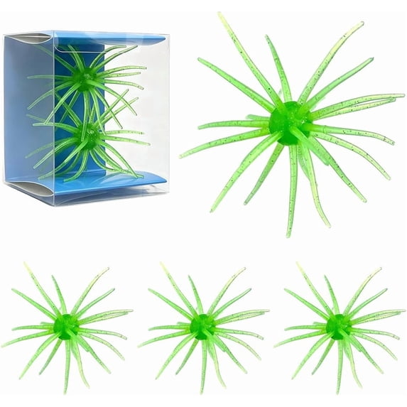 4Pcs Simulation Sea Urchin Soft Bait, 2026 New Fishing Lure, Floating Tentacle Creature Baits for Bass, Fit Drop Shot Wacky Rig Neko Rig