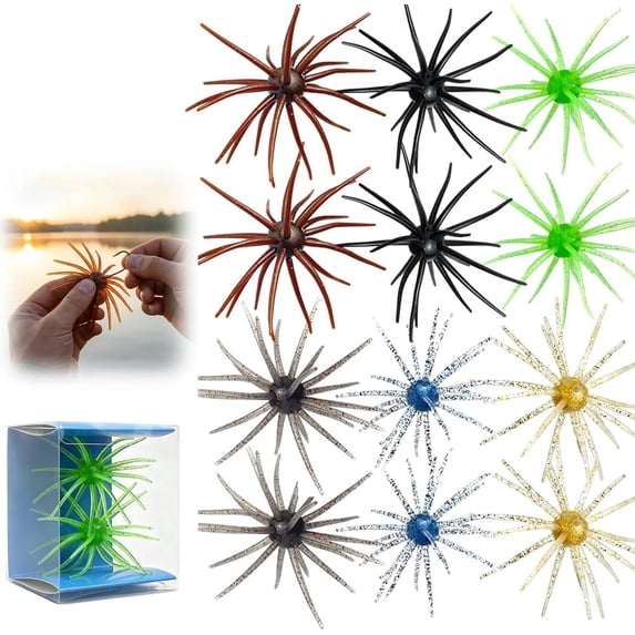 4Pcs Simulation Sea Urchin Soft Bait, 2026 New Fishing Lure, Floating Tentacle Creature Baits for Bass, Fit Drop Shot Wacky Rig Neko Rig