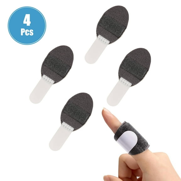 4Pcs SkyAuks Finger Splint, Color Finger Strap Brace, Black