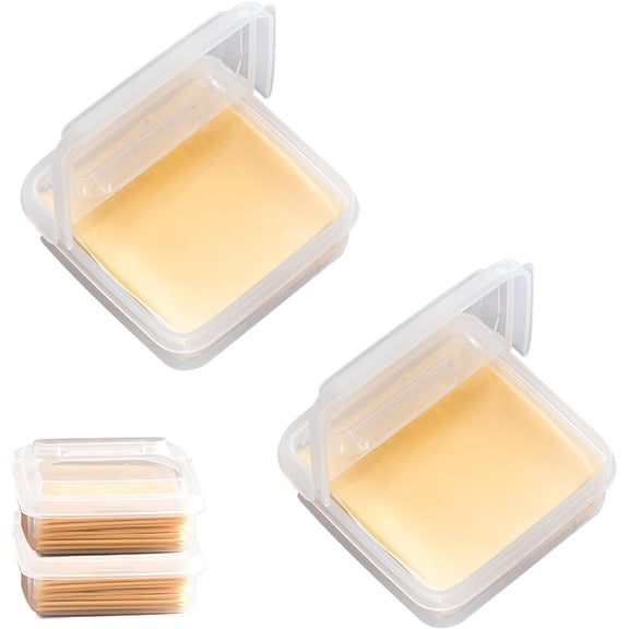 4Pcs Sliced Cheese Container,Butter Block Cheese Slice Storage Box,Portable Clear Storage Boxfor Fridge with Turn Lid