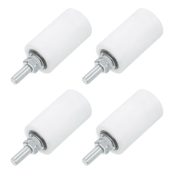 Slide Gate Guide Roller, Nylon Rollers Gate Support Assembly for Sliding Gate White 2.7"