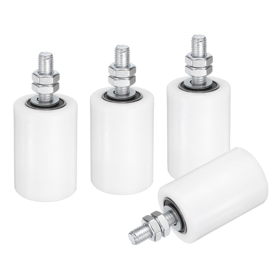 4Pcs Slide Gate Guide Roller, 2"x2-3/4" Nylon Sliding Gate Support, White