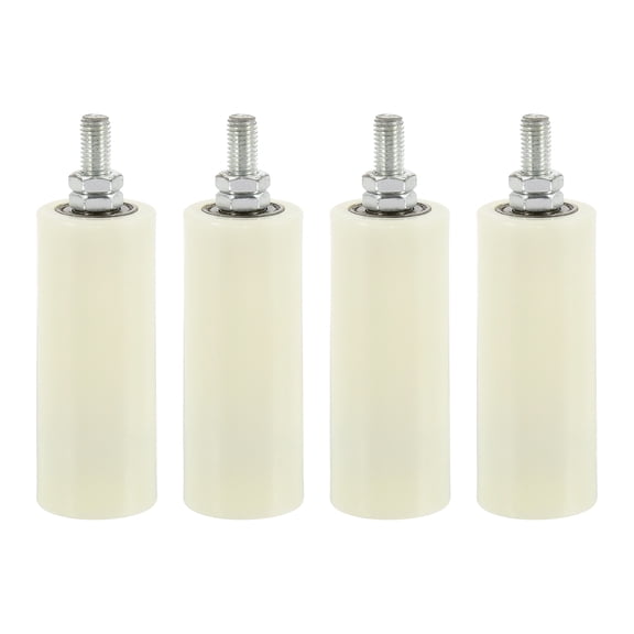 4Pcs Slide Gate Guide Roller 4.7" Adjustable Nylon Rollers, White
