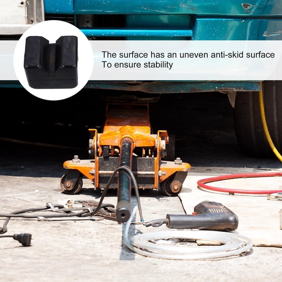 4-Pack Slotted Rubber Jack Blocks with Stability Grooves for Safe and Secure Vehicle Lifting Support