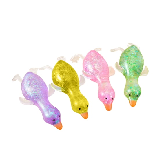 4Pcs Slow Rising Fidget, Duck Sensory Balls, Glitter Duck Squeezes,Soft Cute Stress Relief Ball,Fun Decompression Duck Squishies Gift for Office Desk Party Favors Easter Basket Stuffer, 4pc