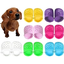 4Pcs Small Dog Sandals, Shoes for Dogs, Candy Colors Dog Sandals for Photo, Doggy Rubber Slipper Shoes