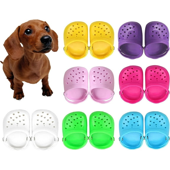 4Pcs Small Dog Sandals, Shoes for Dogs, Candy Colors Dog Sandals for Photo, Doggy Rubber Slipper Shoes