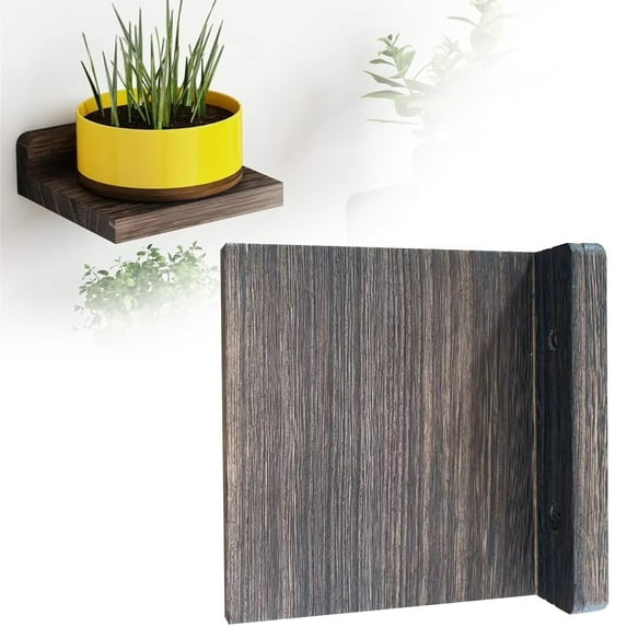 4Pcs Small Floating Shelves,Compact Wooden Wall Shelf - Mini Storage Rack for Home,Wall Mounted Wood Shelves with 2 Types of Installation for Bedroom,Living Room,Kitchen,Bathroom Decor,Brown,5x5x0.6"