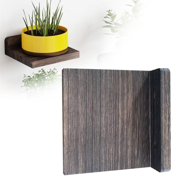 4Pcs Small Floating Shelves for Wall,Small Wooden Wall Mounted Shelf,5 Inch Display Ledges Room Decor,Rustic Wood Small Wall Mounted Shelves for Bedroom,Living Room,Bathroom,Kitchen,Brown,5x5x0.6"