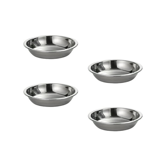 4Pcs Small Sauce Dishes Seasoning Serving Tray Spices Plates Stainless Steels Dinner Plates Round Sauce Dipping Bowl
