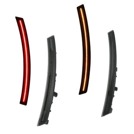 4Pcs Smoked Lens Amber for Chevy Corvette C7 2014-2019 LED Front Rear Side Bumper Reflector Lights Smoked lens